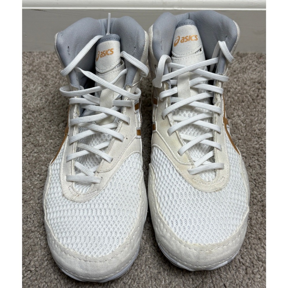 Asics Matcontrol 2 Wrestling Shoes White Gold 1082A001 Womens 9 Mens 7.5 - Picture 3 of 9